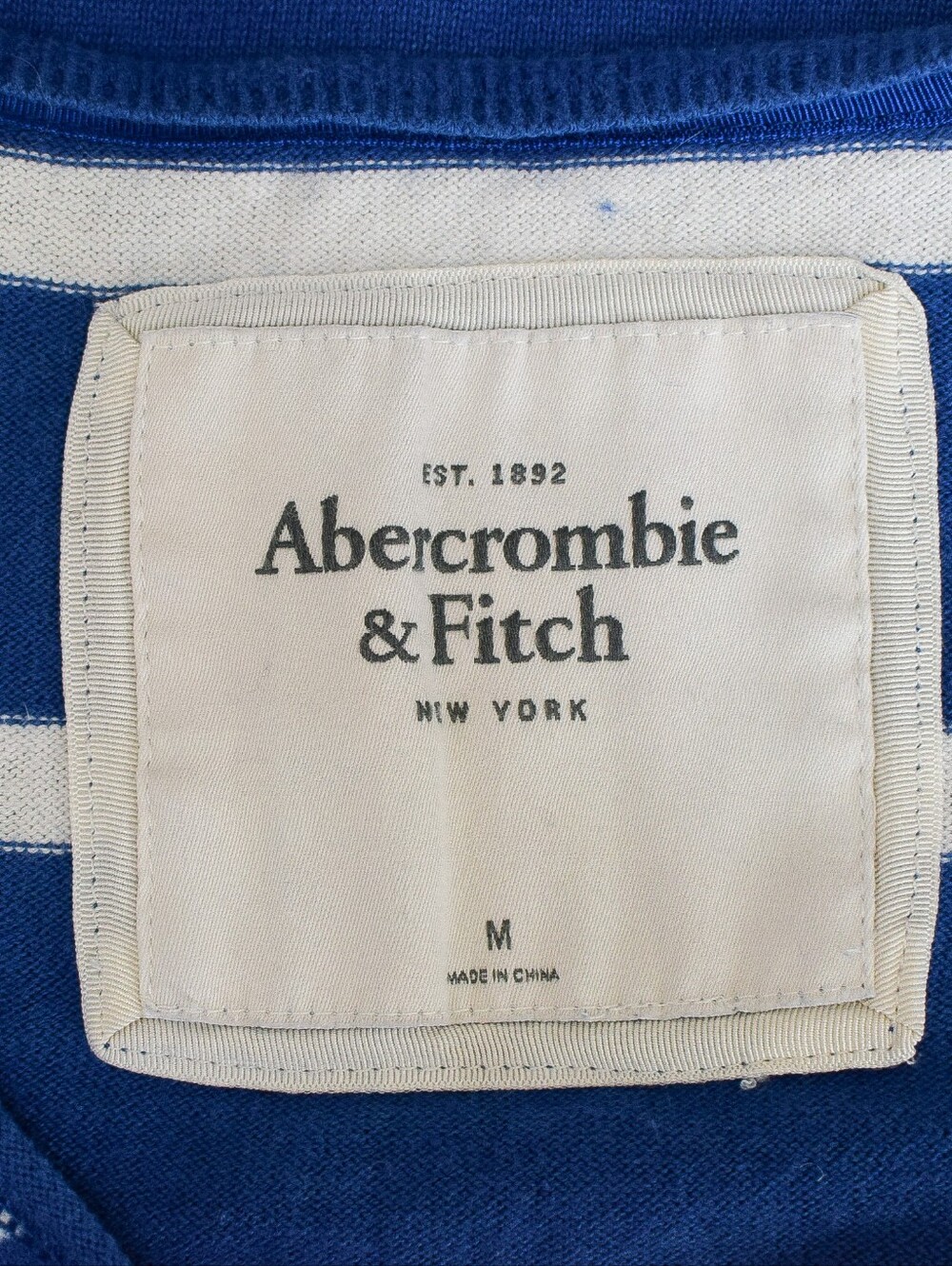 Vintage Y2K Abercrombie & Fitch Striped V-Neck Shirt Sweater Size M - Picture 8 of 9